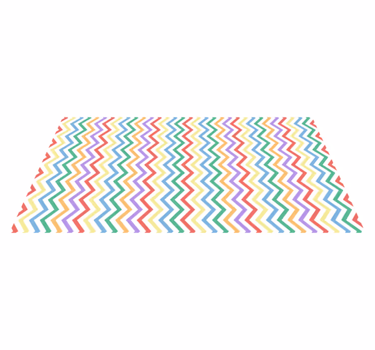 Livfullt sicksackmotiv Vinylmatta geometrisk - Tenstickers