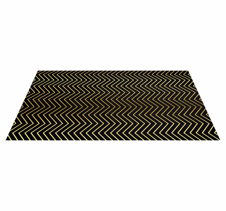 Chevron gyllene motiv Vinylmatta geometrisk - Tenstickers