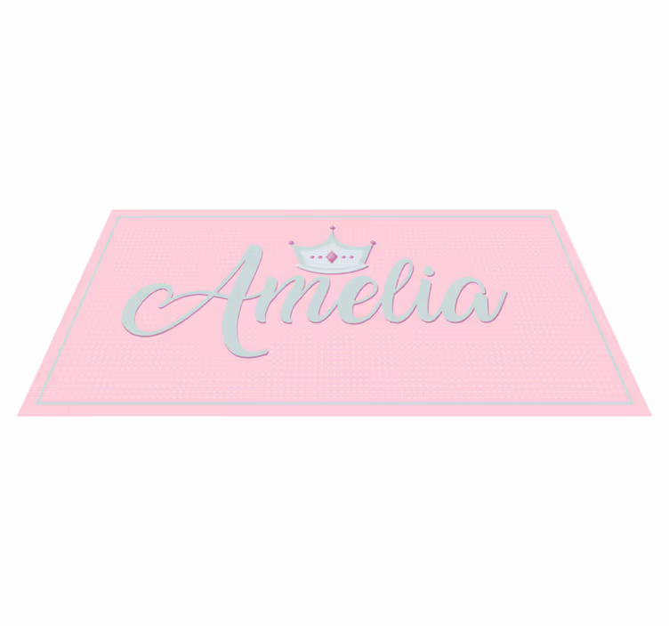 Rosa prinsessa namn barn vinyl matta - Tenstickers