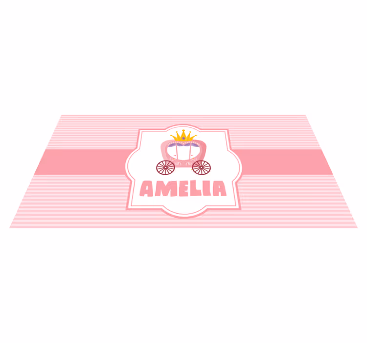 Princess float med namn barn vinyl matta - Tenstickers
