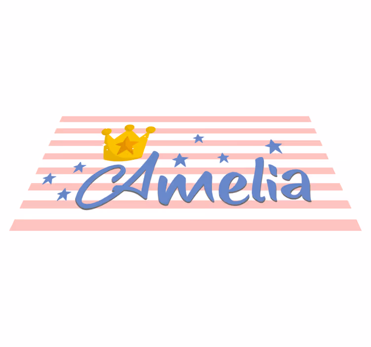 Prinsessan stjärnnamn med krona barn vinyl matta - Tenstickers