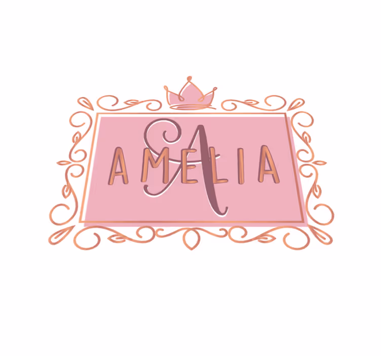 Gyllene och rosa kronade prinsessa barn vinyl matta - Tenstickers