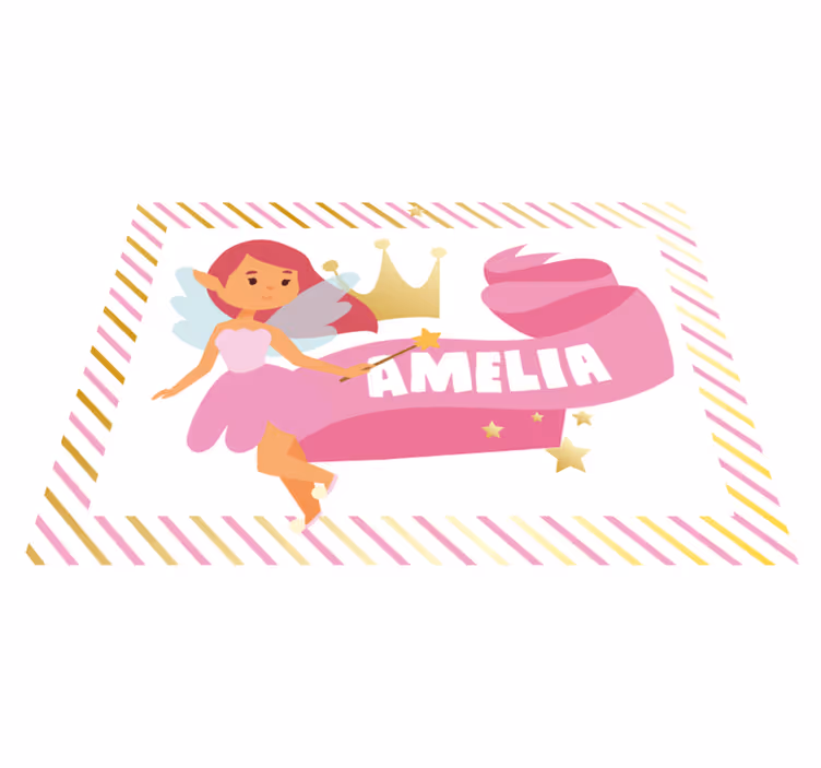 älv prinsessa namn barn vinyl matta - Tenstickers