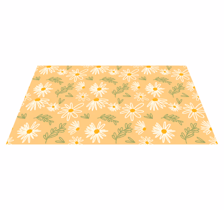 Målade vackra prästkragar mönster blommig matta - Tenstickers