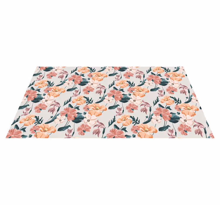 Botanisk glädje Vinylmatta blommor och växter - Tenstickers