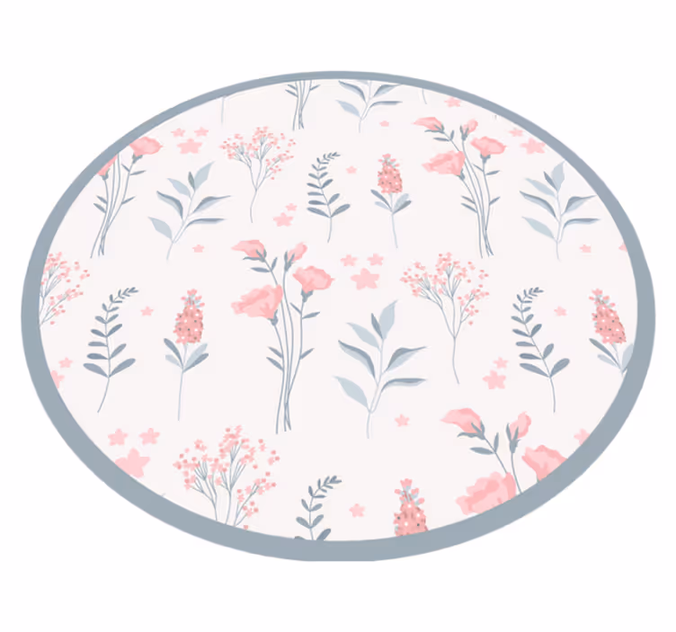 Vinylmatta blommor och växter med blomstrande mönster - Tenstickers