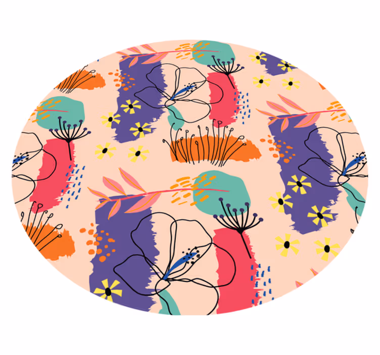 Ljusa blommotiv Vinylmatta blommor och växter - Tenstickers