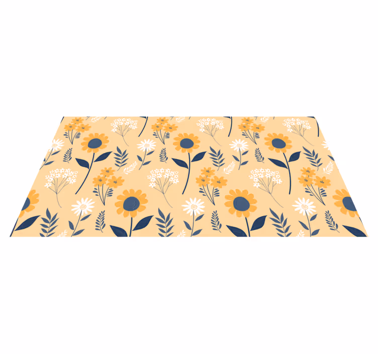 Vinylmatta blommor och växter glädjande botanisk arrangemang - Tenstickers