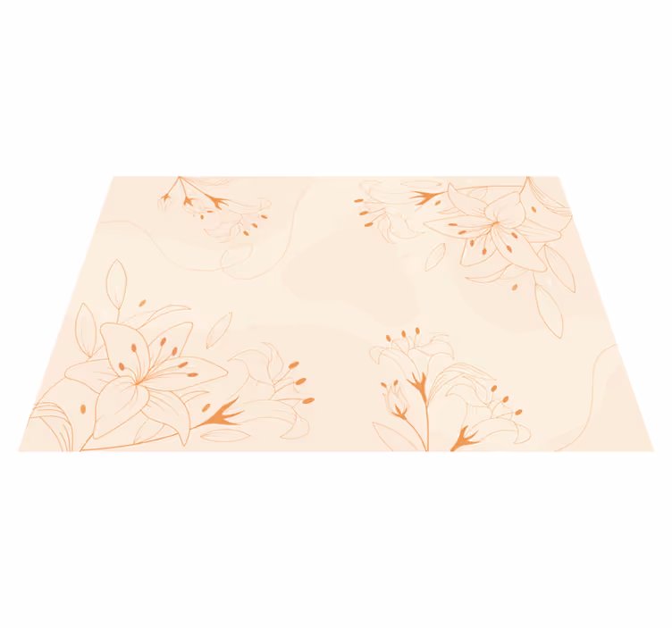 Elegant botanisk komponent Vinylmatta blommor och växter - Tenstickers