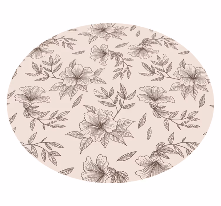 Botaniskt konturkoncept Vinylmatta blommor och växter - Tenstickers
