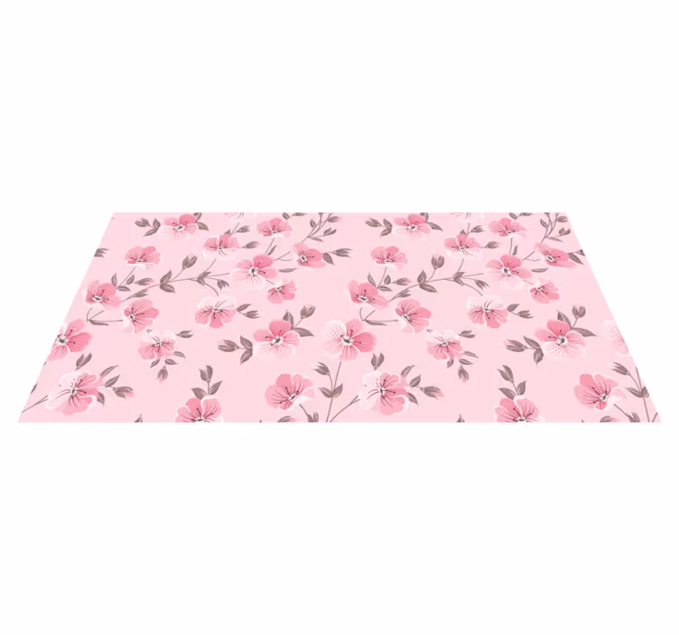 Blommig rosa harmoni Vinylmatta blommor och växter - Tenstickers