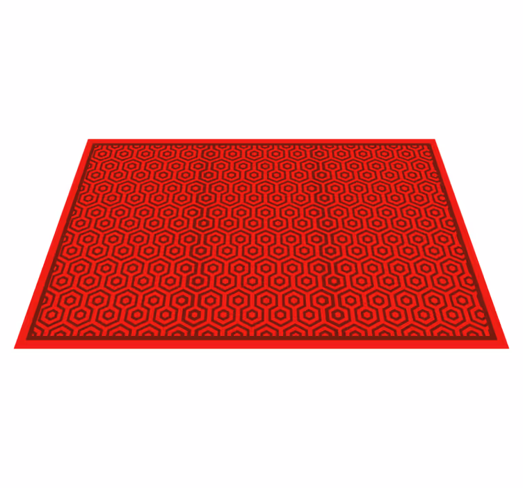Röda geometriska mönster kök golvplattor - Tenstickers