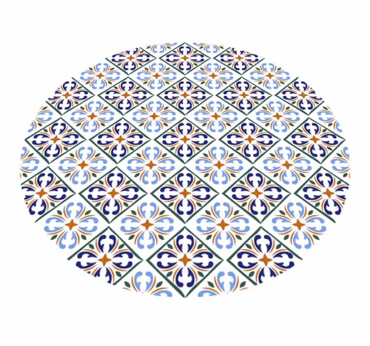 Geometriska blå nyanser Vinylmatta kakeleffekt - Tenstickers