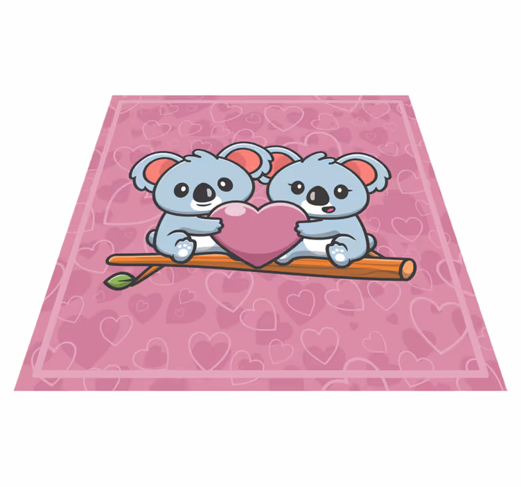 Koala kärlekshjärta Vinylmatta Barn - Tenstickers