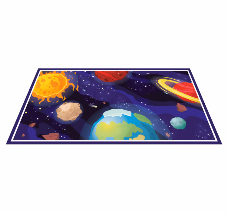 Kosmisk utforskningsscen Vinylmatta Stjärnor - Tenstickers