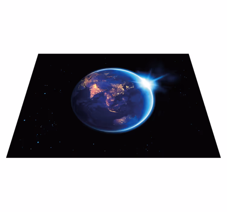 Jorden planetvy Vinylmatta Världskarta - Tenstickers