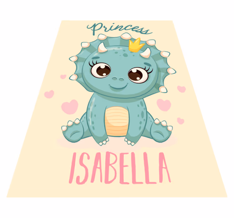 Dinosaurieprinsessa med namn Andra Vinylmattor - Tenstickers