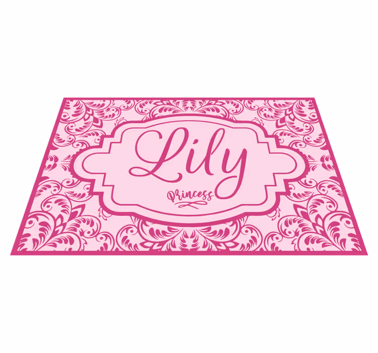 Prinsessblommig design Vinylmatta namn - Tenstickers