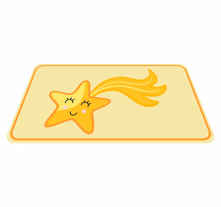 Rolig gul stjärna star vinyl matta - Tenstickers