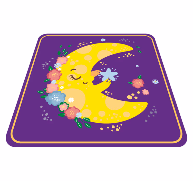 Glad månblomma Vinylmatta Stjärnor - Tenstickers