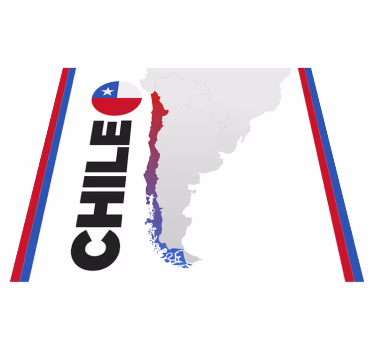 Chile-karta Vinylmatta Världskarta - Tenstickers