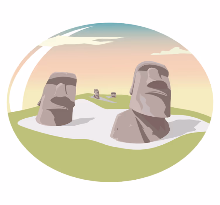 Chile påskön med sten natur vinyl matta - Tenstickers