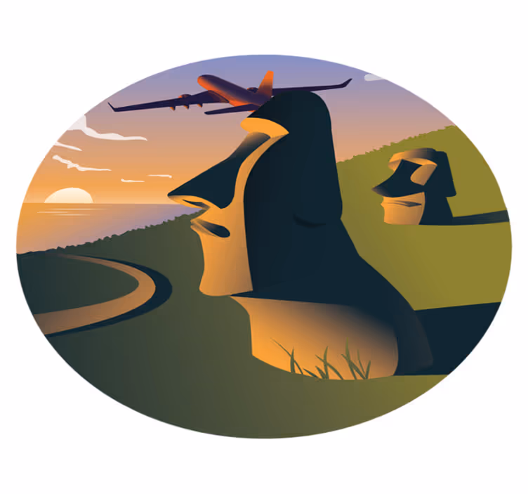 Flyga till chile natur vinyl matta - Tenstickers