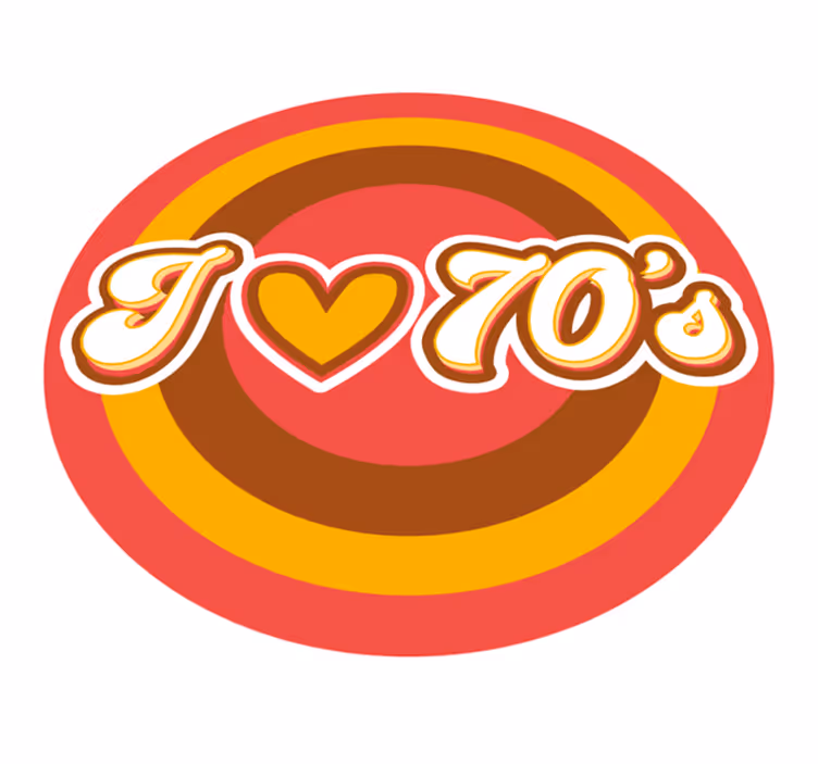 Retro kärlekssymbol Vinylmatta årgång - Tenstickers