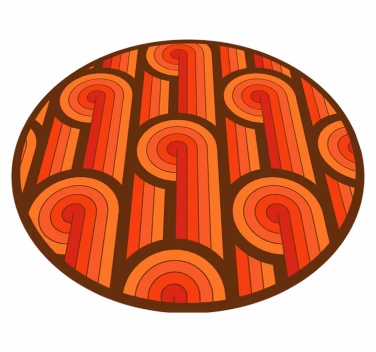 Vintage runt motiv Vinylmatta Cirkulär - Tenstickers