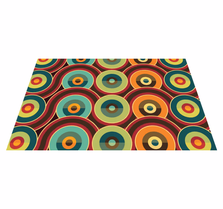 Livfullt cirkulärt motiv Vinylmatta geometrisk - Tenstickers
