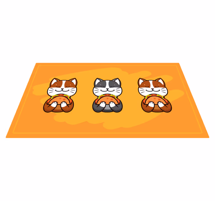 Rolig katt som äter en taco köksgolvplattor - Tenstickers