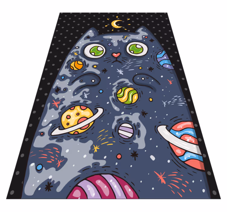 Kosmiskt kattäventyr Andra Vinylmattor - Tenstickers