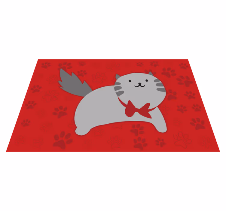 Glad kattillustration Vinylmatta djur - Tenstickers