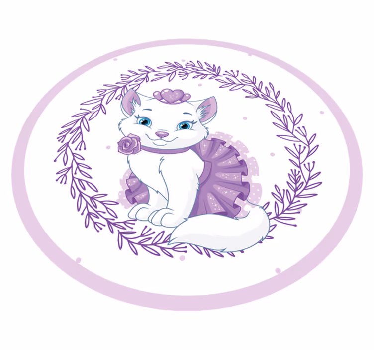 Lila blommig kattunge Vinylmatta daghem - Tenstickers
