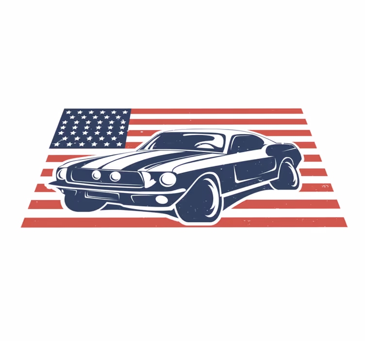 Amerikansk legend muskelbil vardagsrumsmatta - Tenstickers