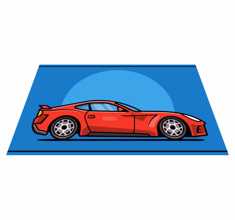Röd sportbil Vinylmatta Ungdom - Tenstickers