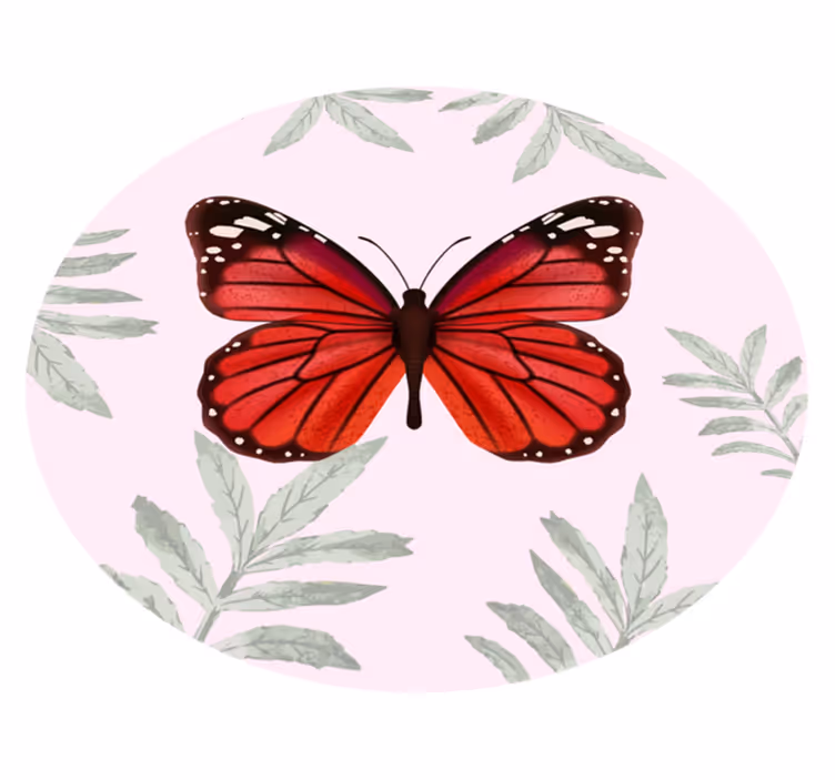 Fjärilsdesign Vinylmatta blommor och växter - Tenstickers