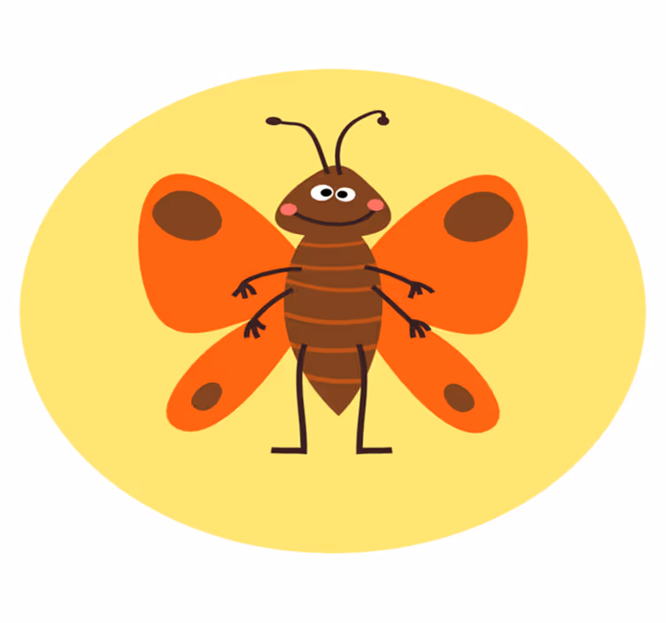 Glad fjärilsfigur Vinylmatta Barn - Tenstickers