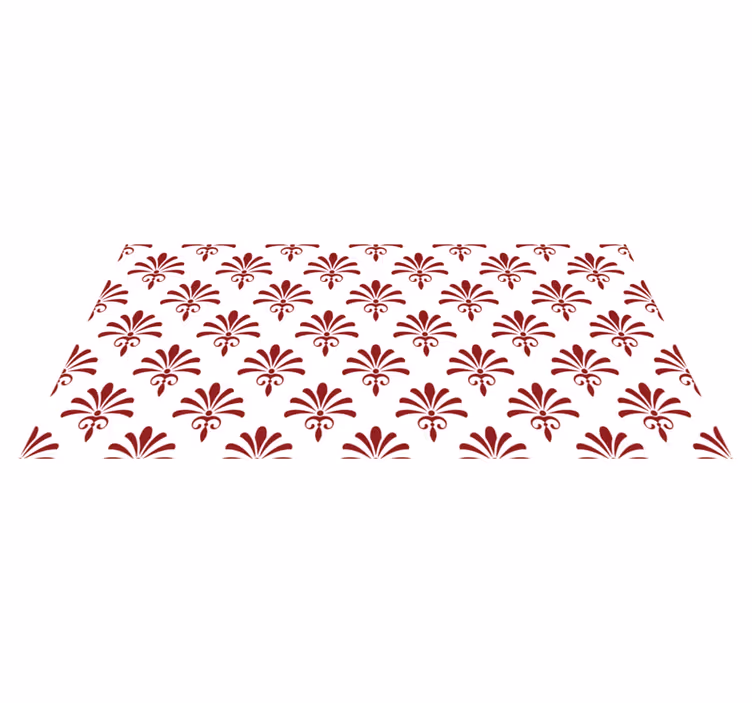 Blommönster rött Vinylmatta modern - Tenstickers