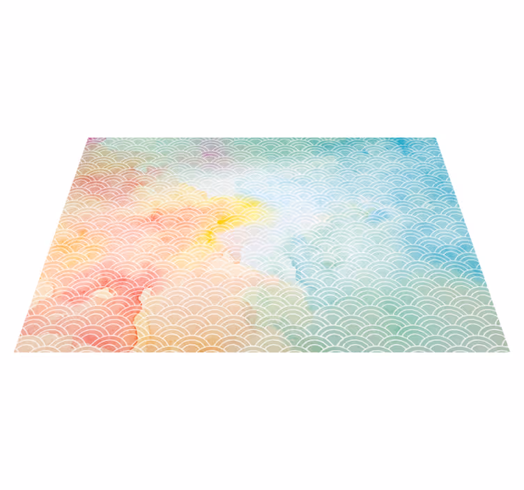 Pastellvågmotiv Vinylmatta geometrisk - Tenstickers