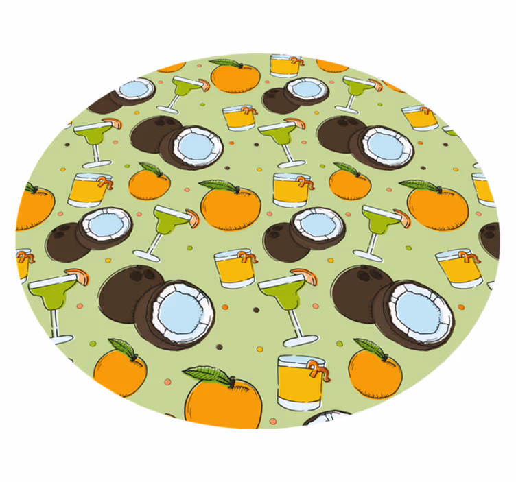 Kokoscocktailkul Vinylmatta Cirkulär - Tenstickers
