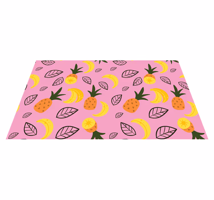 Ananas och bananer med lövmatta - Tenstickers