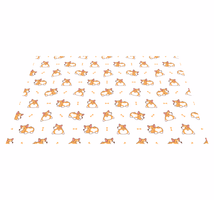 Söta corgifigurer Vinylmatta Barn - Tenstickers
