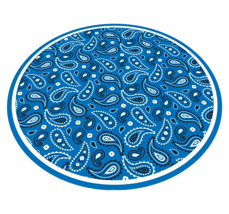 Mörkblå sovrumsmatta i boho bandana mönster - Tenstickers