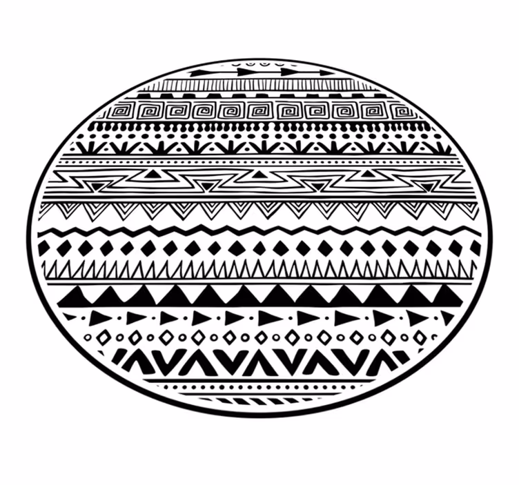 Svart och vitt boho mönster sovrumsmatta - Tenstickers
