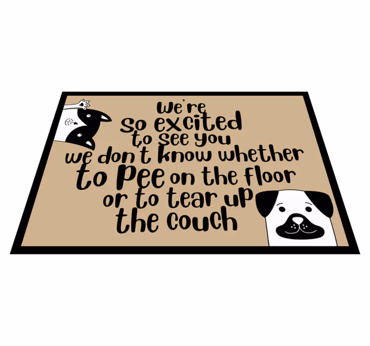 Glada husdjur modern vinyl matta - Tenstickers