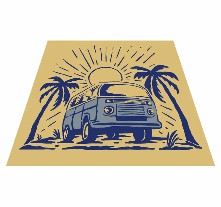 Surf van söt illustration modern matta - Tenstickers
