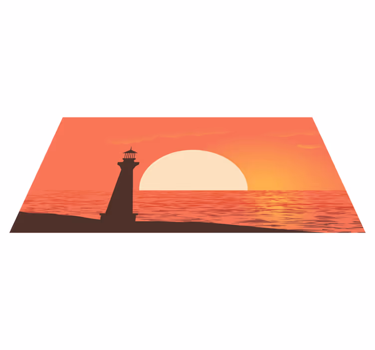 Kustnära solnedgången utsikt Vinylmatta natur - Tenstickers