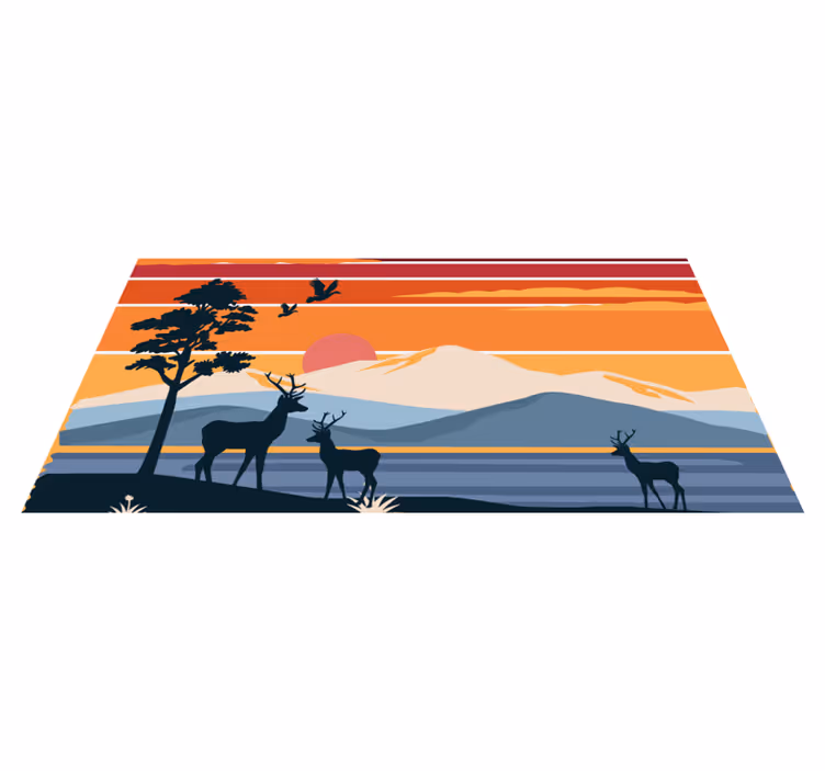 Renar och sjö söt design modern matta - Tenstickers