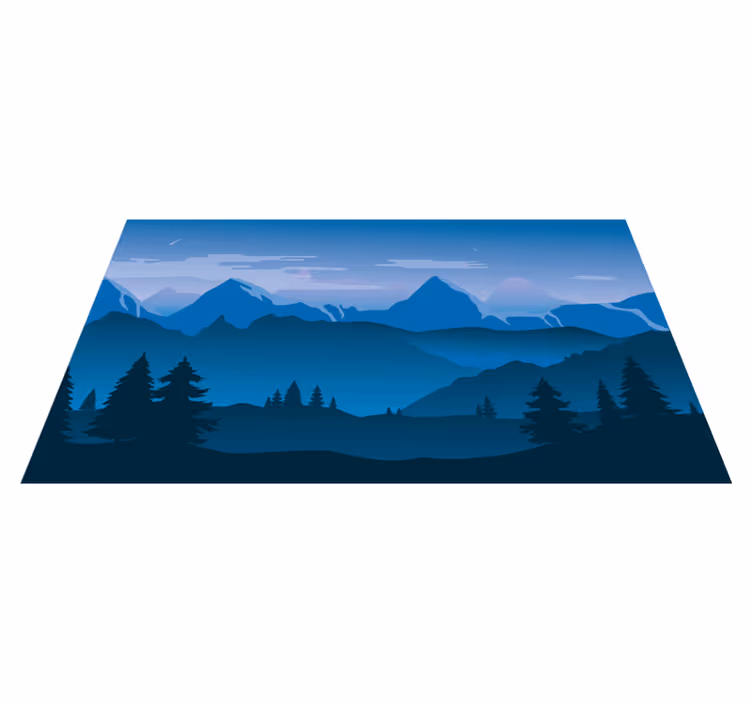 Bergsutsiktsscen Vinylmatta natur - Tenstickers